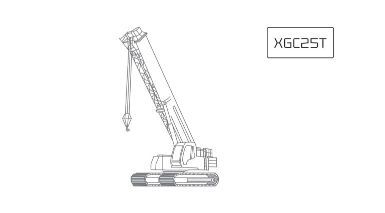 Гусеничный телескопический кран XGC25T Гусеничный телескопический кран XCMG XGC25T